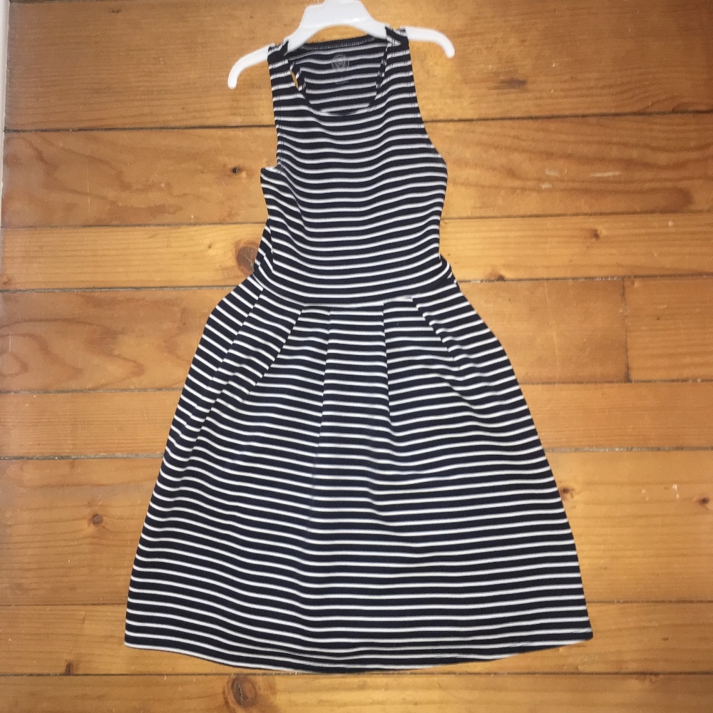 Navy and White Striped Dress